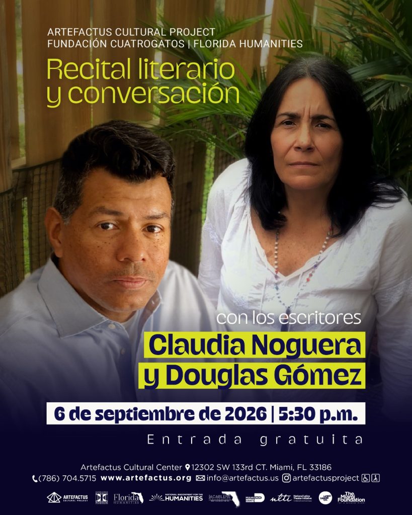 Recital literario y conversación con los escritores venezolanos Claudia Noguera Penso y Douglas Gómez Barrueta.